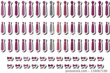 big colored set neckties different types 138067190