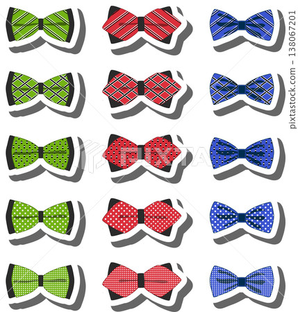 big colored set ribbon different types, bow tie various size 138067201