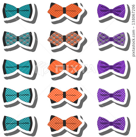 big colored set ribbon different types, bow tie various size 138067206