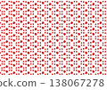 Romantic pattern of small red hearts on white. Minimalist design for Valentine's Day, wedding cards, and gift wrap textiles. 138067278
