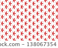 Minimalist seamless background featuring red botanical leaf silhouettes on white. Ideal for festive packaging and clean textile designs. 138067354