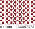 Minimalist seamless background featuring red botanical leaf silhouettes on white. Ideal for festive packaging and clean textile designs. 138067378