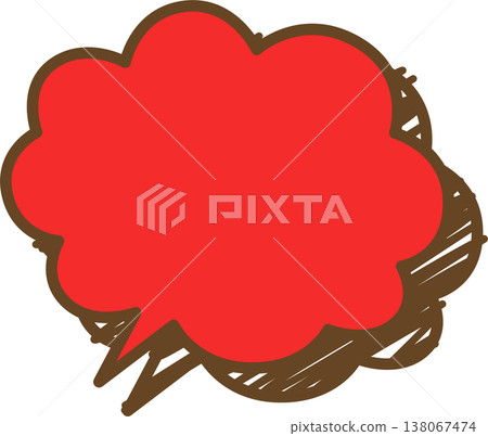 A single icon of a graffiti-style speech bubble - fluffy 138067474