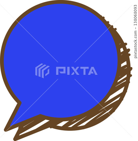 一個圓形塗鴉風格對話框圖示。 一個圓形塗鴉風格對話框圖示。 138068093