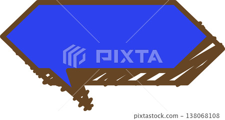 一個塗鴉風格的六邊形對話框圖示。 一個塗鴉風格的六邊形對話框圖示。 138068108