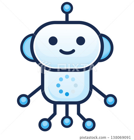 一個簡單的AI機器人角色圖標，正在加載… 138069091