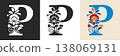 Capital Letter P With Floral Pattern 138069131