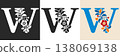 Capital Letter W With Floral Pattern 138069138