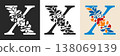 Capital Letter X With Floral Pattern 138069139