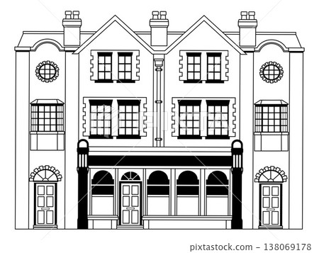 House Old Building Outline Illustration 138069178