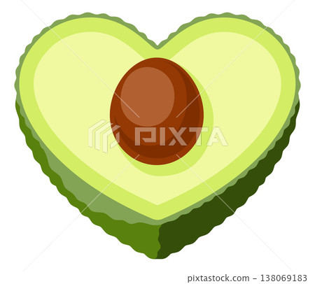 Love of Avocado Heart Shaped Healthy Food Concept Love of Avocado Heart Shaped Healthy Food Concept 138069183