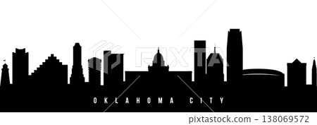 Vector silhouette illustration of Oklahoma City urban skyline. Vector silhouette illustration of Oklahoma City urban skyline. 138069572