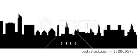 Vector silhouette illustration of Oslo city urban skyline. 138069573