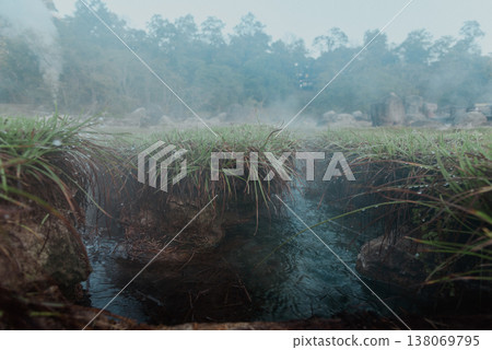 On-sen of Thailand,Fang Hot Spring at National Park in Chiang Mai,Thailand. On-sen of Thailand,Fang Hot Spring at National Park in Chiang Mai,Thailand. 138069795