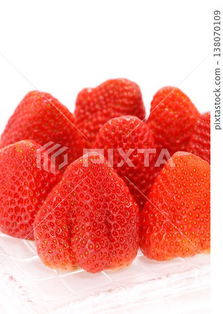 Large strawberries, Benihoppe variety, dessert, bright background Large strawberries, Benihoppe variety, dessert, bright background 138070109