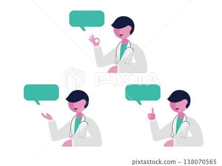 醫生對話框插圖(面向左側) 醫生對話框插圖(面向左側) 138070565