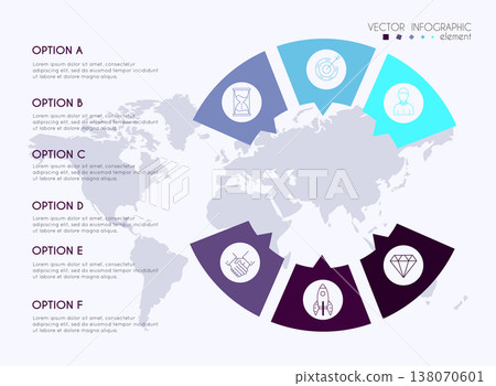 Vector info graphics for your business presentations. Can be used for website layout, numbered banners, diagram, horizontal cutout lines, web design. 138070601