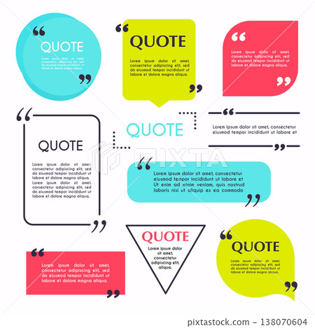 Quote blank template. Design elements, circle business card, paper sheet, information, text  for your design. 138070604