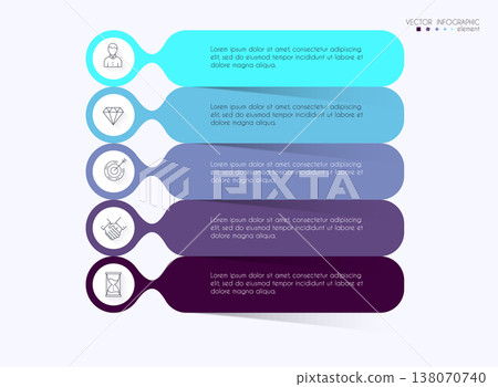 Vector info graphics for your business presentations. Can be used for website layout, numbered banners, diagram, horizontal cutout lines, web design. 138070740