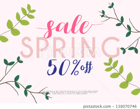 Sale Banner with flowers, Poster, Flyer. Vector illustration. 138070746