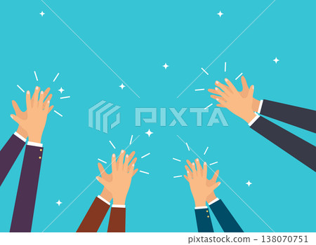 Human hands clapping. Flat design modern vector illustration concept. Human hands clapping. Flat design modern vector illustration concept. 138070751