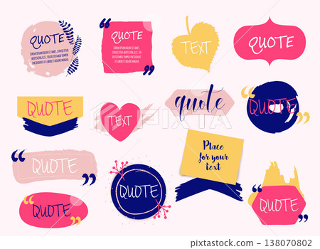 Quote blank template. Design elements, circle business card, paper sheet, information, text for your design. Quote blank template. Design elements, circle business card, paper sheet, information, text for your design. 138070802