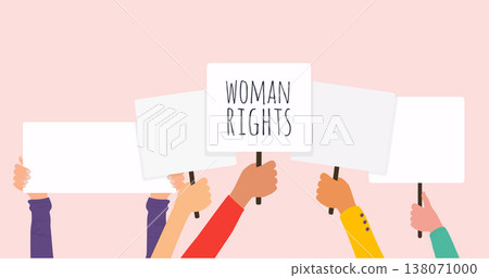 Woman right. Women resist symbol. Vector illustration. 138071000