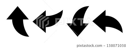 Round arrows icon set. Arrows on flat style for web or interface design. Direction symbols Round arrows icon set. Arrows on flat style for web or interface design. Direction symbols 138071038