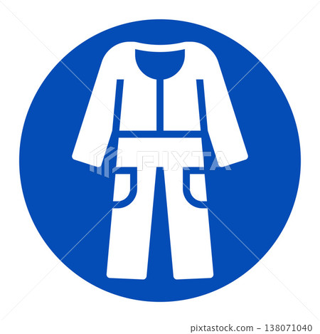 Safety clothing must be worn. Protective clothing must be worn in this area. Safety clothing must be worn. Protective clothing must be worn in this area. 138071040