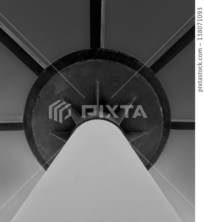 Architectural Monochrome Design. Modern Industrial Structure Viewed From Above Architectural Monochrome Design. Modern Industrial Structure Viewed From Above 138071093