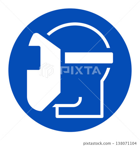 Welding mask must be worn, Welding helmet must be worn in this area, welding mask icon Welding mask must be worn, Welding helmet must be worn in this area, welding mask icon 138071104