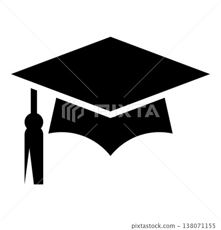 Mortar board or graduation cap sign. Higher education icon, university degree symbol. 138071155