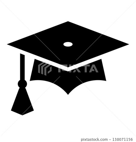 Mortar board or graduation cap sign. Higher education icon, university degree symbol. Mortar board or graduation cap sign. Higher education icon, university degree symbol. 138071156