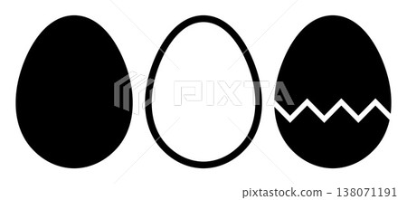Egg icon set. Easter design eggs sign 138071191