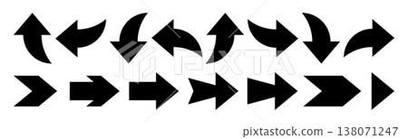 Arrow icon set. Cursor collection. Different Arrows on flat style for web or interface design. Direction symbols 138071247