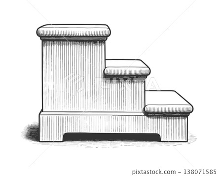 Minimal Three Step Platform Podium Illustration Minimal Three Step Platform Podium Illustration 138071585