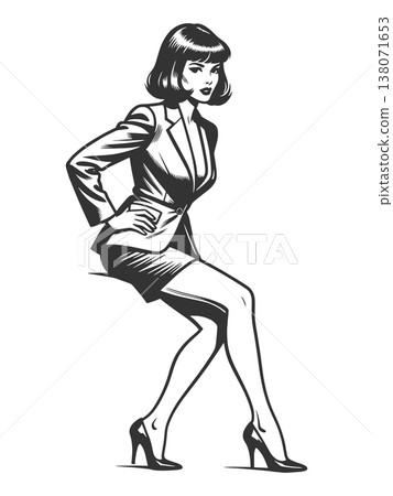 Businesswoman in Heels Confident Fashion Pose 138071653