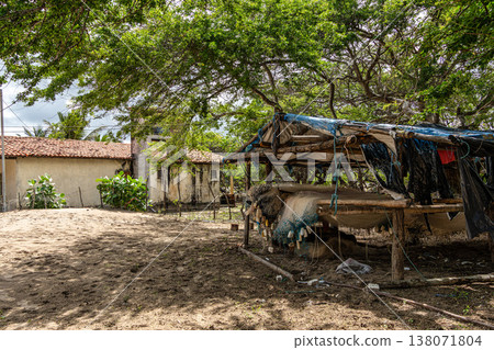Little village located at Ilha das Canarias, Brazil. Delta do Parnaiba and Delta das Americas. Little village located at Ilha das Canarias, Brazil. Delta do Parnaiba and Delta das Americas. 138071804