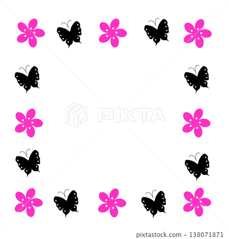 Butterfly and flower frame 138071871