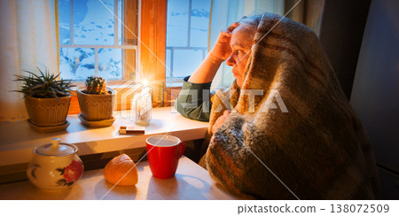 Poor old lady at the window 138072509