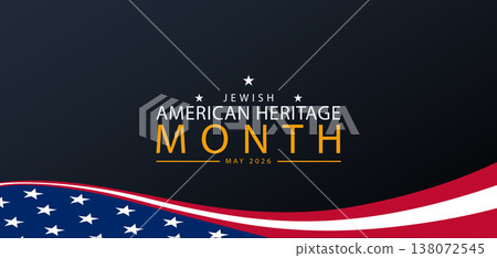 Jewish American Heritage Month Patriotic Wave Banner Jewish American Heritage Month Patriotic Wave Banner 138072545
