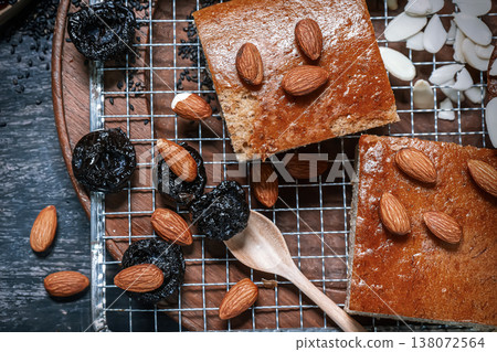 Banana cake with almonds 138072564