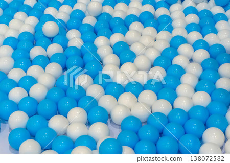 Blue and white ball pit 138072582