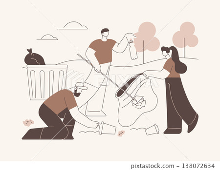 Urban cleanup isolated cartoon vector illustrations. 138072634