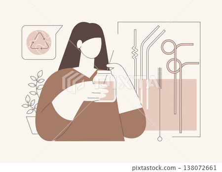 Zero-waste consumption isolated cartoon vector illustrations. Zero-waste consumption isolated cartoon vector illustrations. 138072661