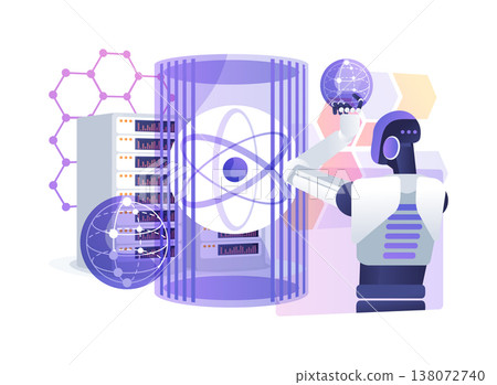 Cryogenic Quantum Routers abstract concept vector illustration. Cryogenic Quantum Routers abstract concept vector illustration. 138072740