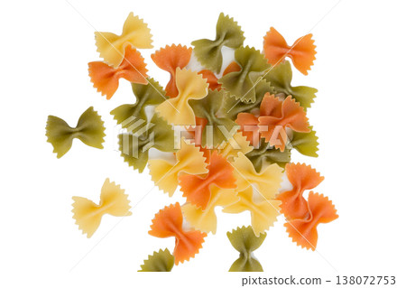 Heap of Tri Color Bow Tie Pasta. Heap of Tri Color Bow Tie Pasta. 138072753