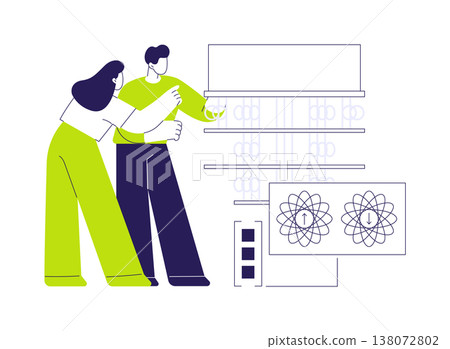 Quantum computing isolated cartoon vector illustrations. 138072802
