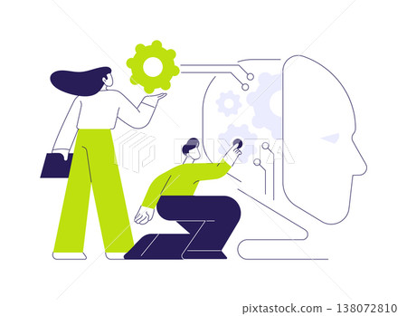 Machine learning isolated cartoon vector illustrations. Machine learning isolated cartoon vector illustrations. 138072810