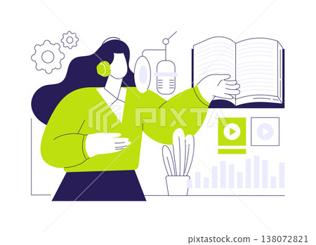 Voice-over artist isolated cartoon vector illustrations. Voice-over artist isolated cartoon vector illustrations. 138072821